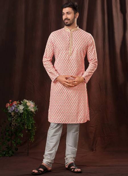 Peach Venecia New Latest Designer Ethnic Wear Chikankari Kurta Pajama Collection 1517-14